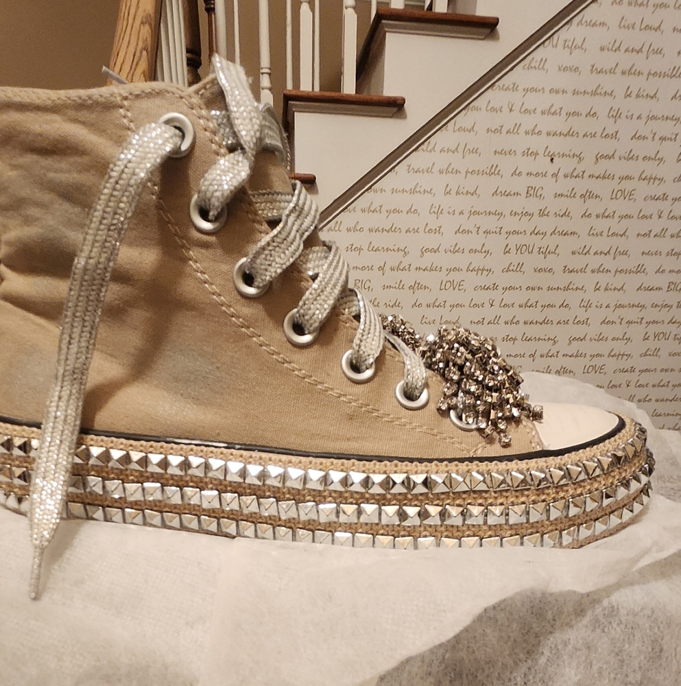Studded High-Top Sneakers